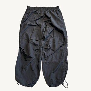 Ardene Black Parachute Pants Adjustable Ankles Size Extra Large